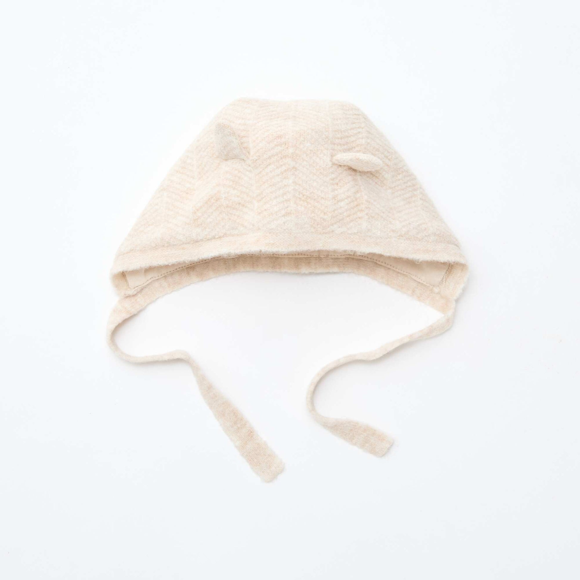 Gorro con orejas de algodón BEIGE