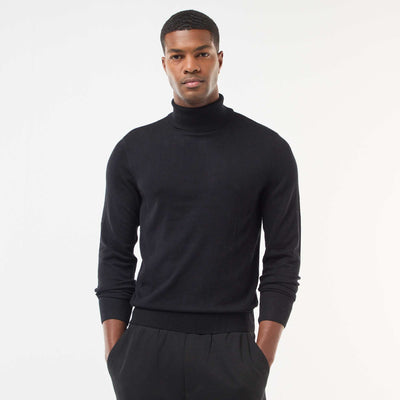 Sweater de cuello alto liso NEGRO