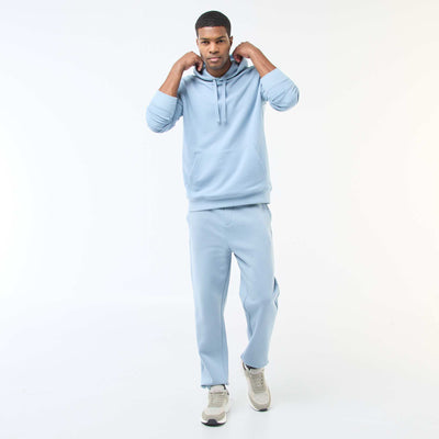 Pantalón de chándal liso con cordones ajustables en la cintura AZUL