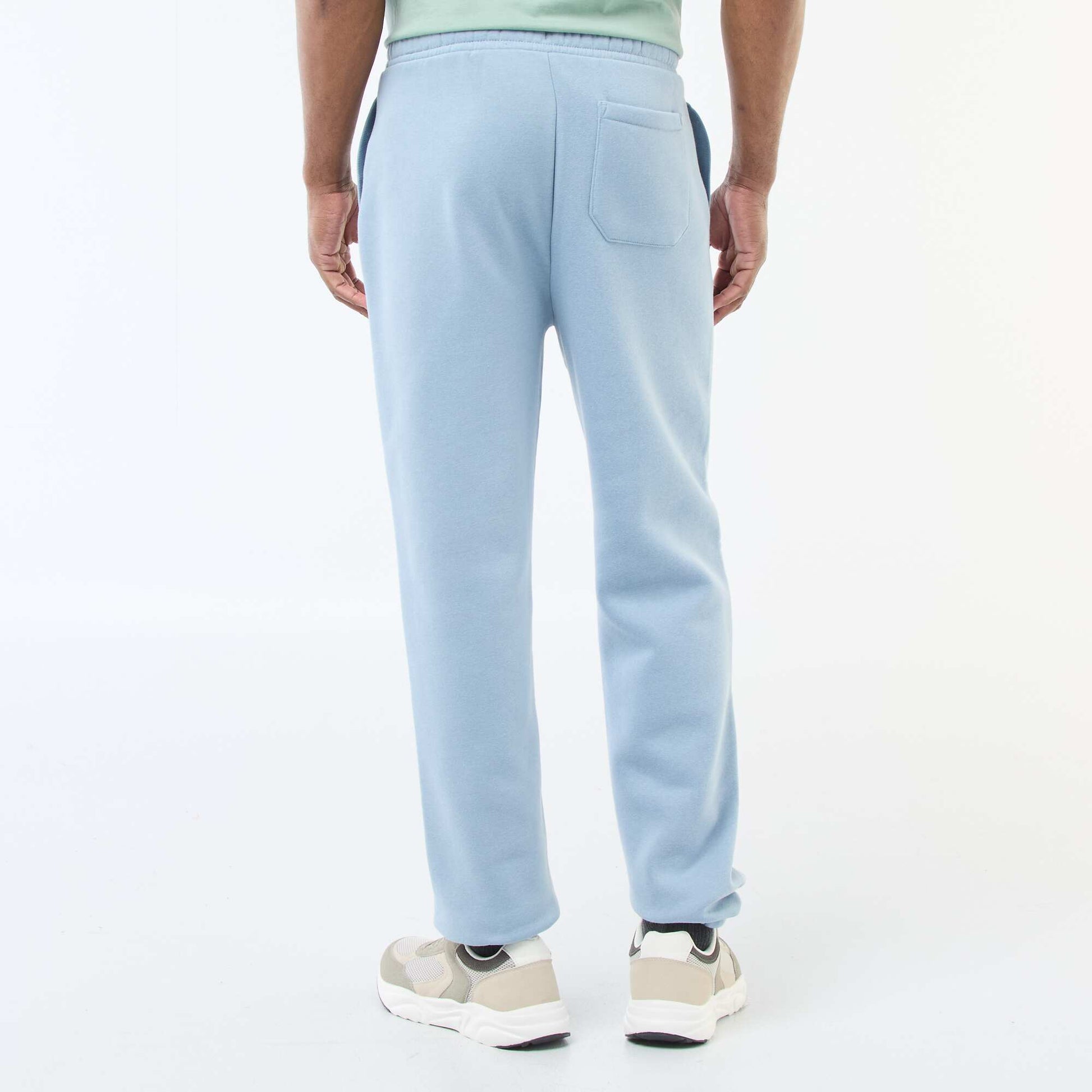 Pantalón de chándal liso con cordones ajustables en la cintura AZUL