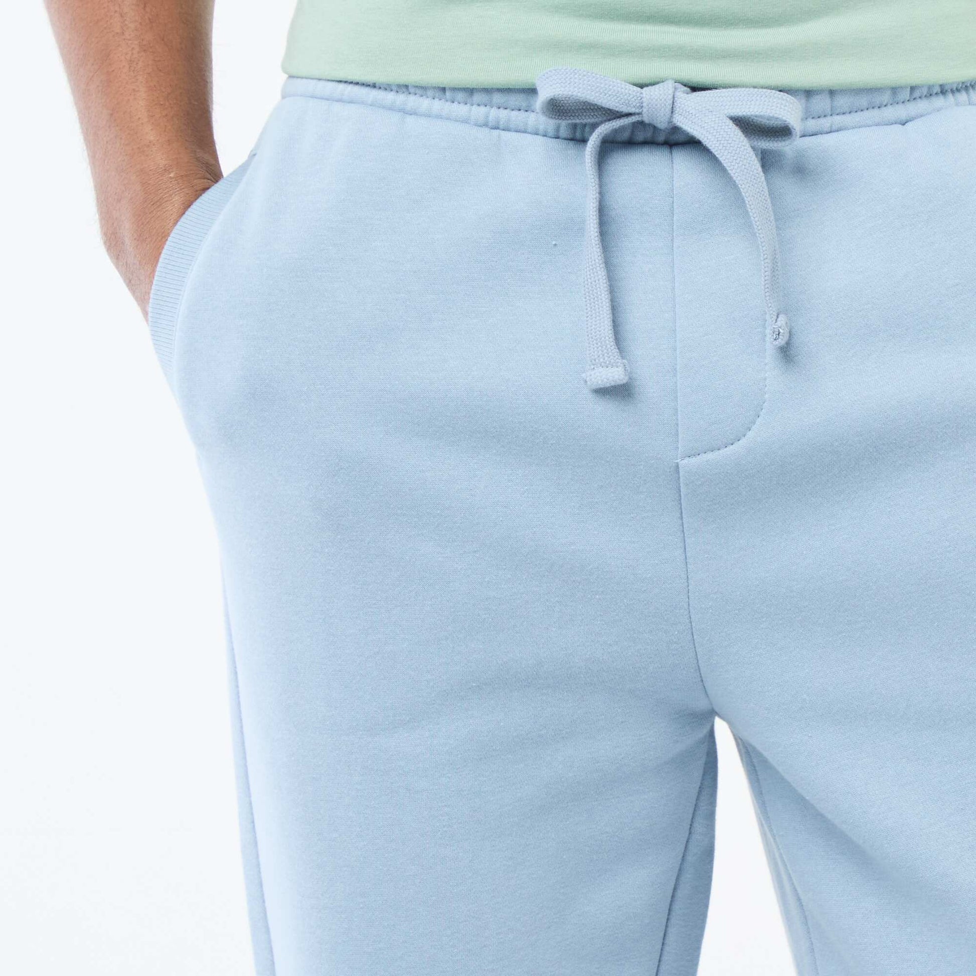 Pantalón de chándal liso con cordones ajustables en la cintura AZUL