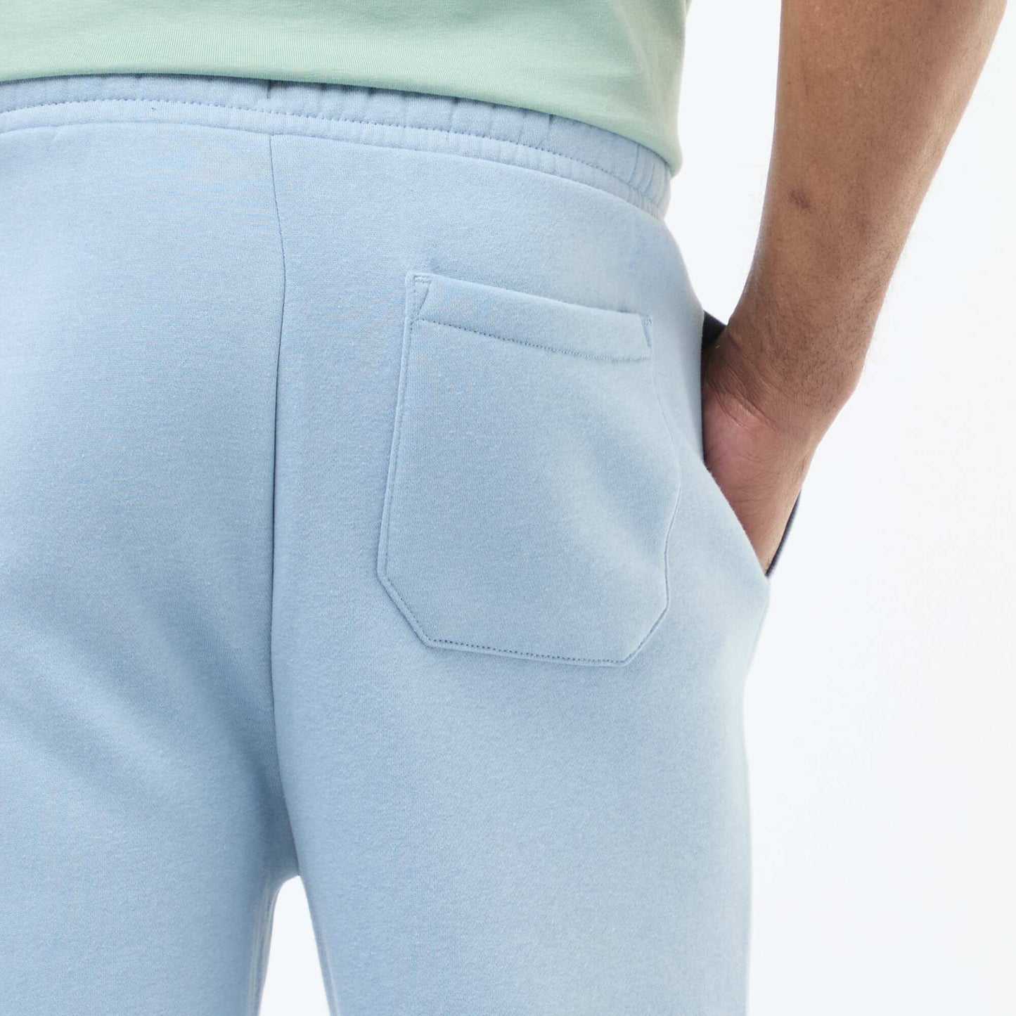 Pantalón de chándal liso con cordones ajustables en la cintura AZUL