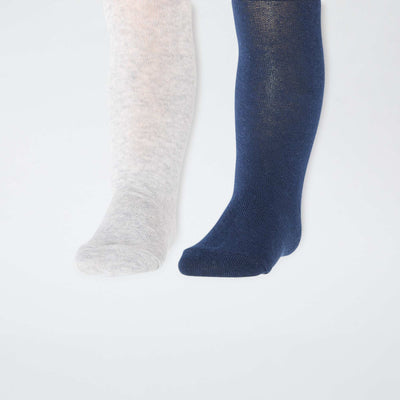 Pack de 2 leotardos de punto lisos GRIS