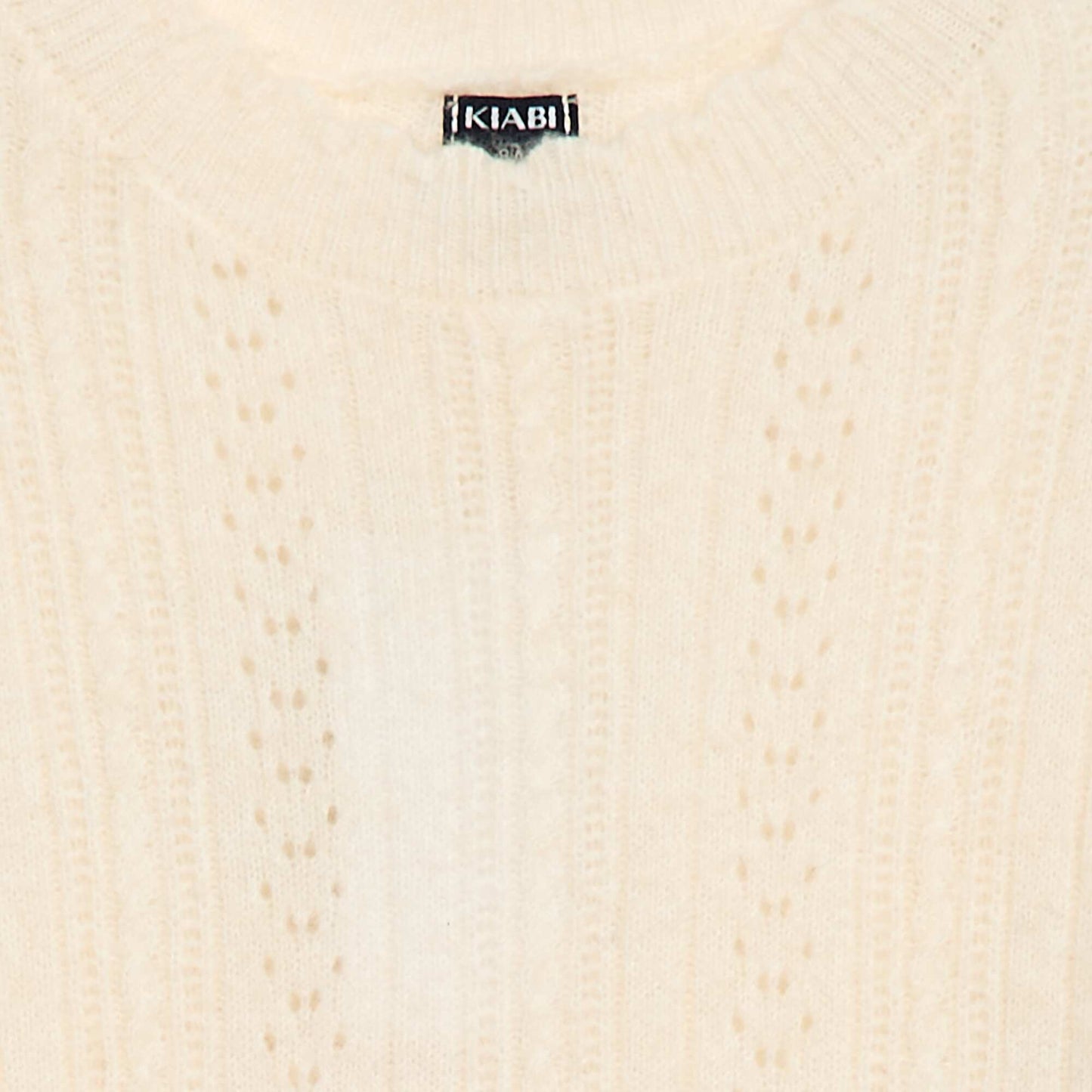 Vestido sweater de punto calado BEIGE