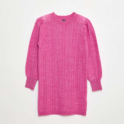 Vestido sweater de punto calado ROSA