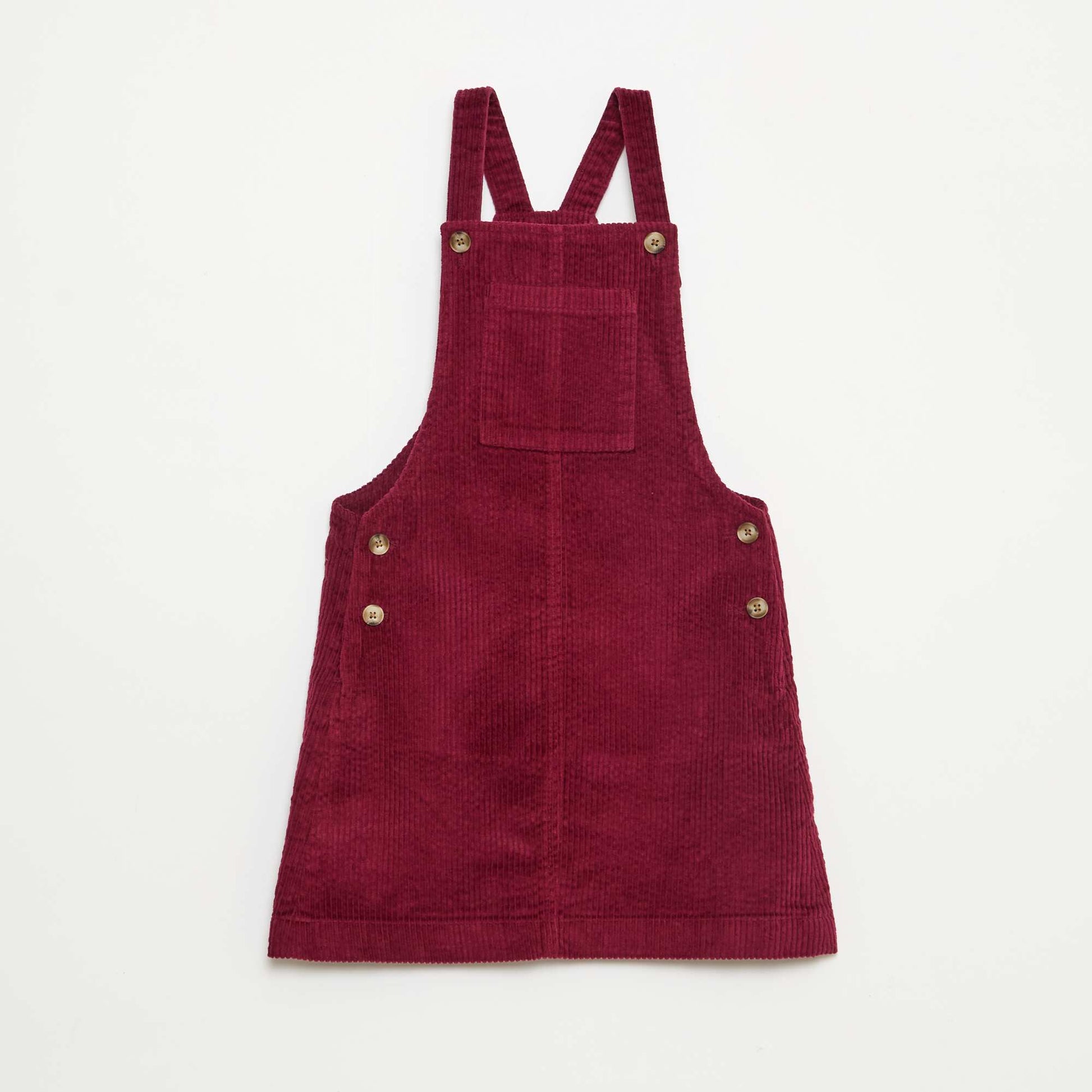 Vestido enterito con bolsillo de pana ROJO