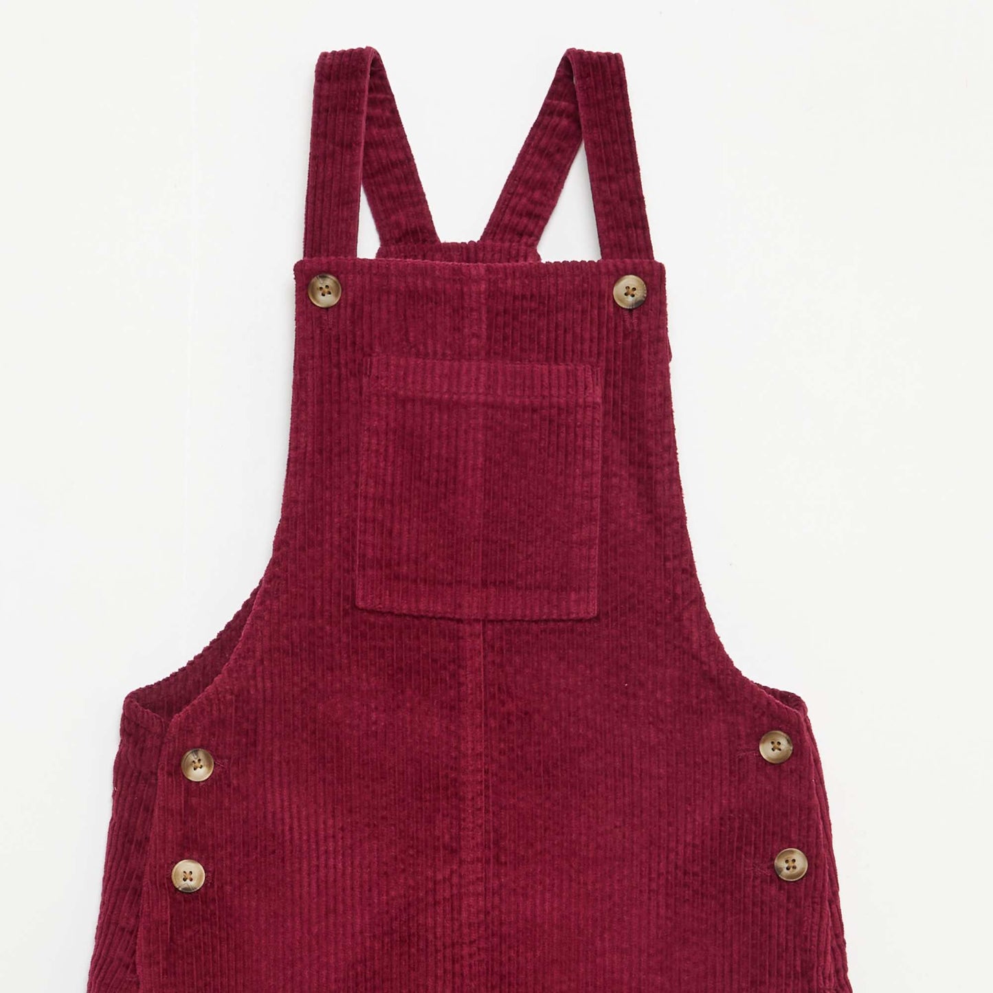 Vestido enterito con bolsillo de pana ROJO