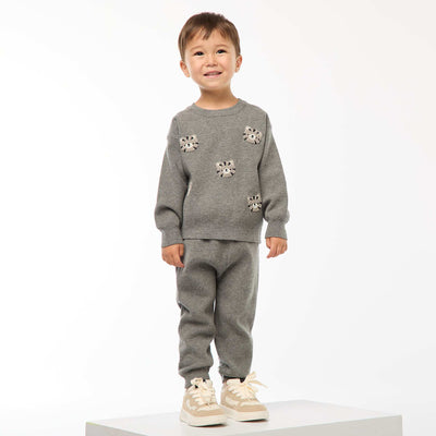 Pantalón liso de punto + medias - 2 piezas GRIS