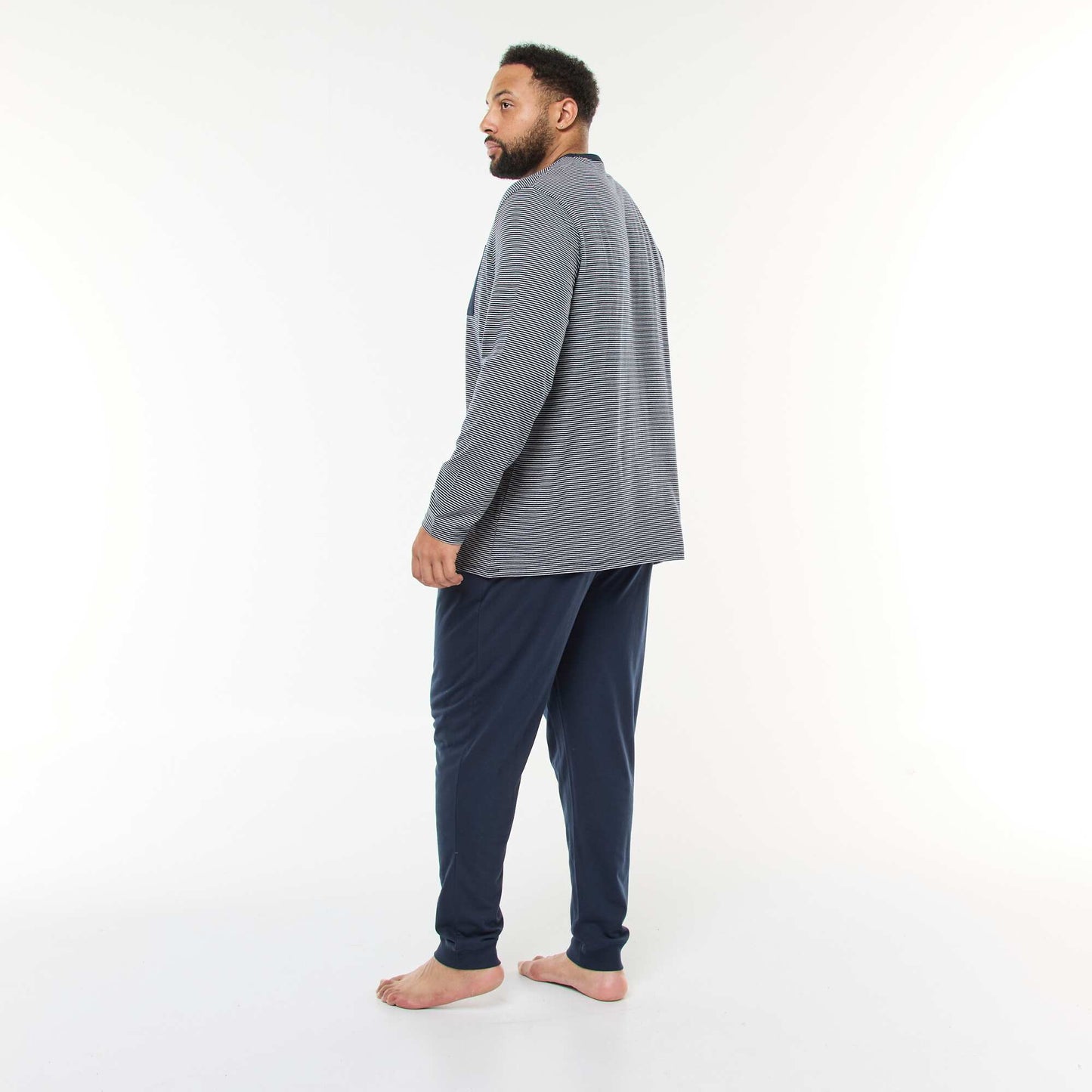 Conjunto de pijama largo de punto camiseta + pantalón - 2 piezas AZUL