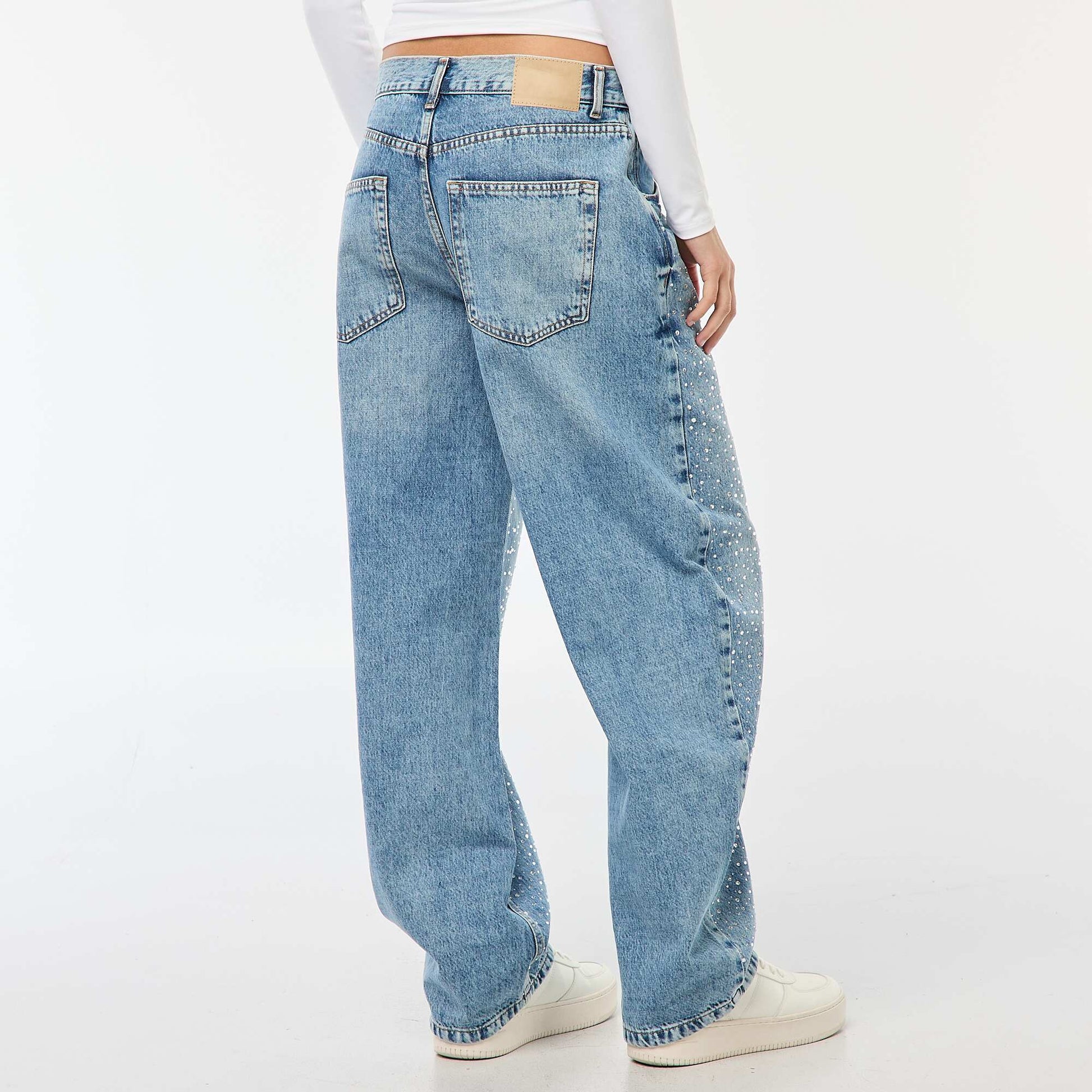 Jean recto con strass AZUL