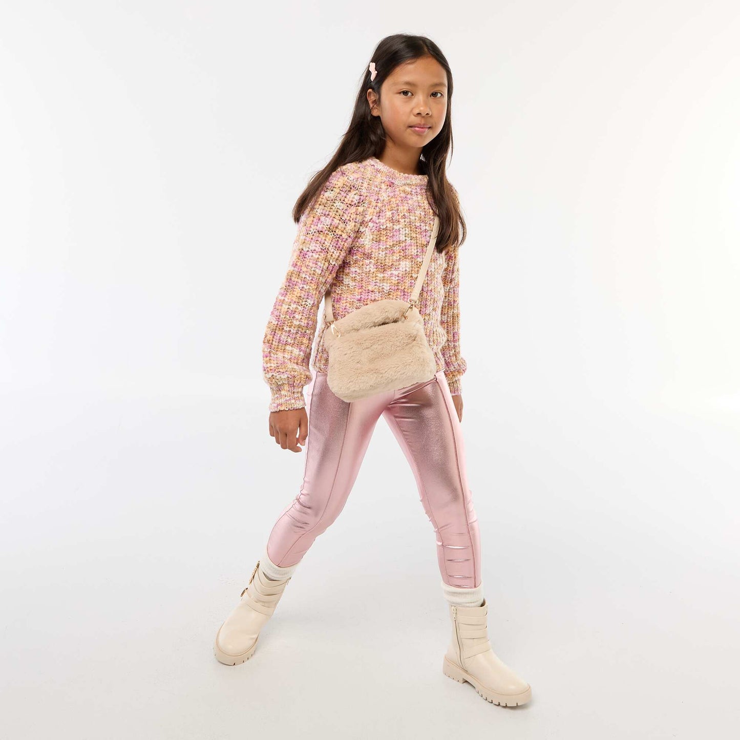 Bolso efecto pelo BEIGE