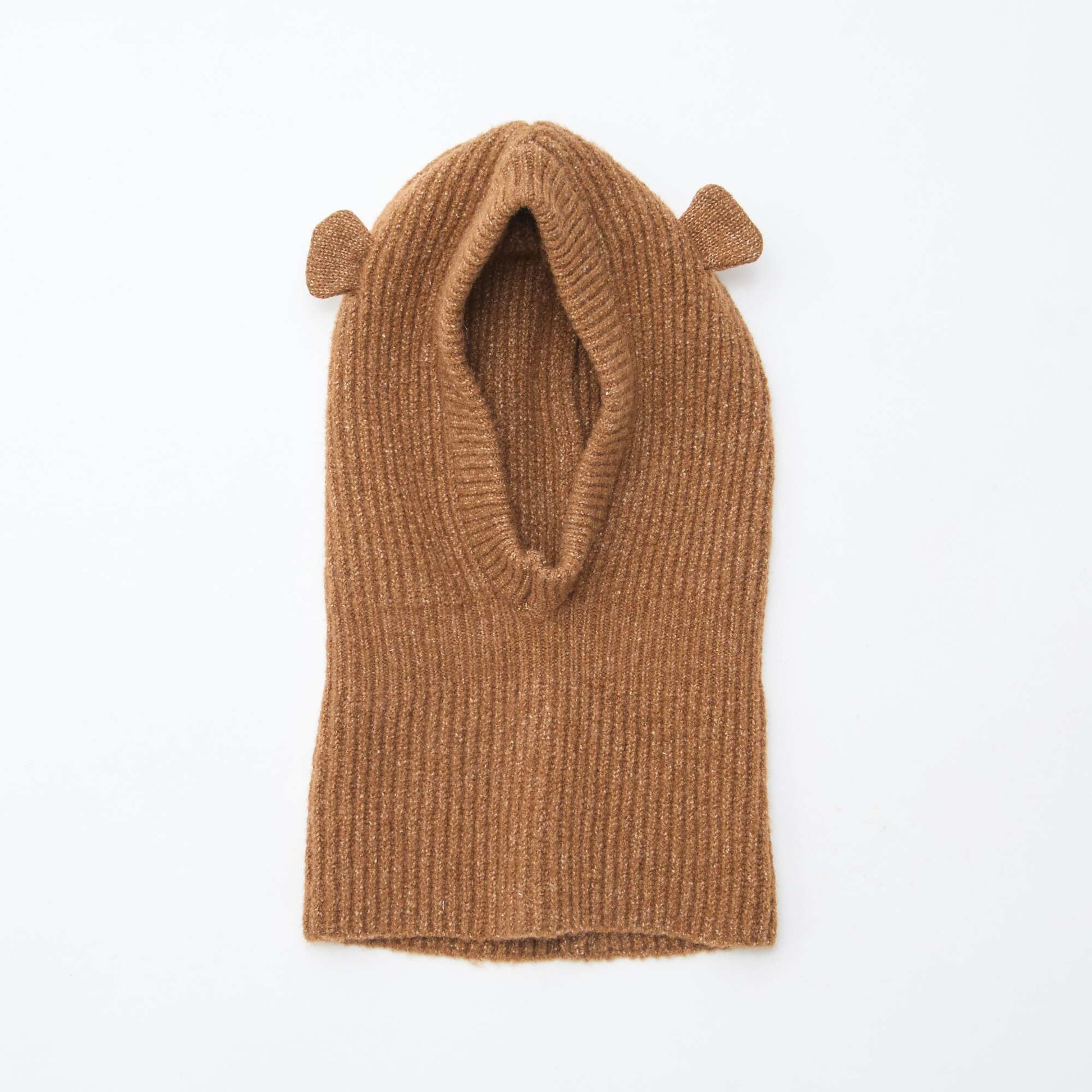Balaclava de punto con orejas BEIGE