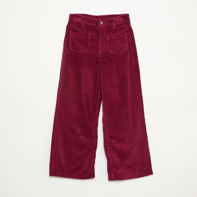 Pantalón ancho de terciopelo liso ROJO