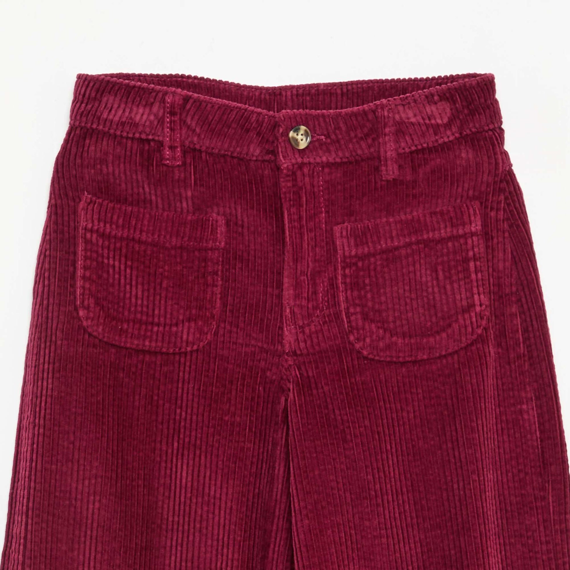 Pantalón ancho de terciopelo liso ROJO