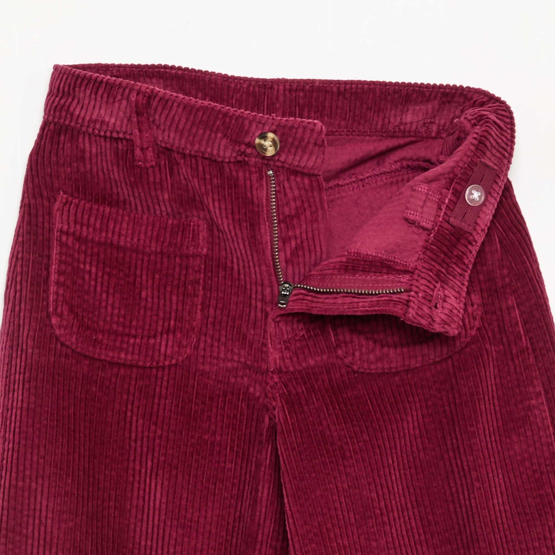 Pantalón ancho de terciopelo liso ROJO
