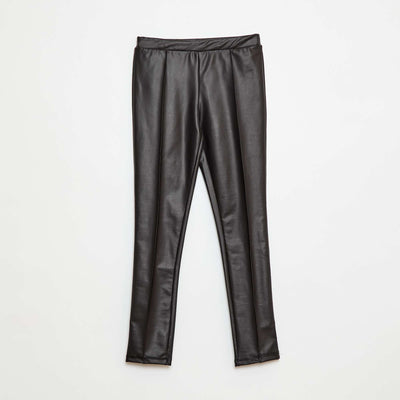 Legging largo en símil piel NEGRO