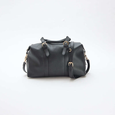 Bolso de media luna liso NEGRO
