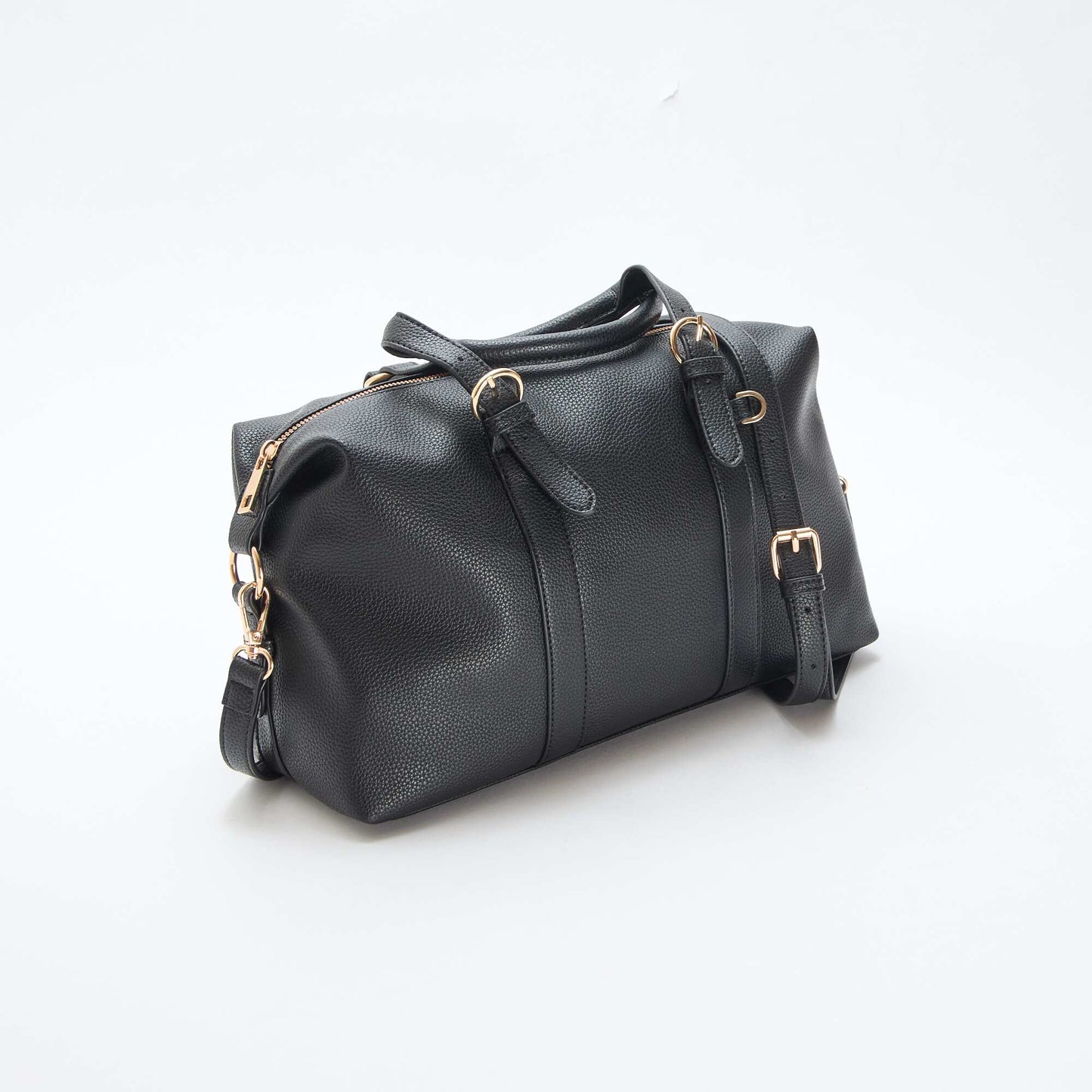 Bolso de media luna liso NEGRO