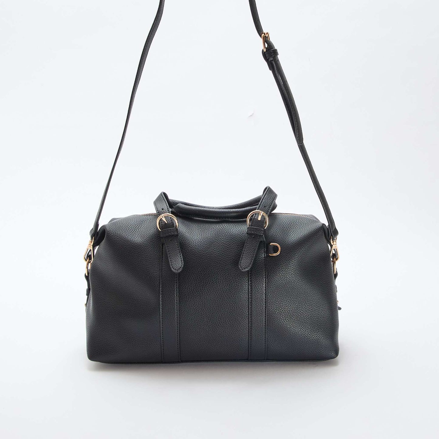 Bolso de media luna liso NEGRO