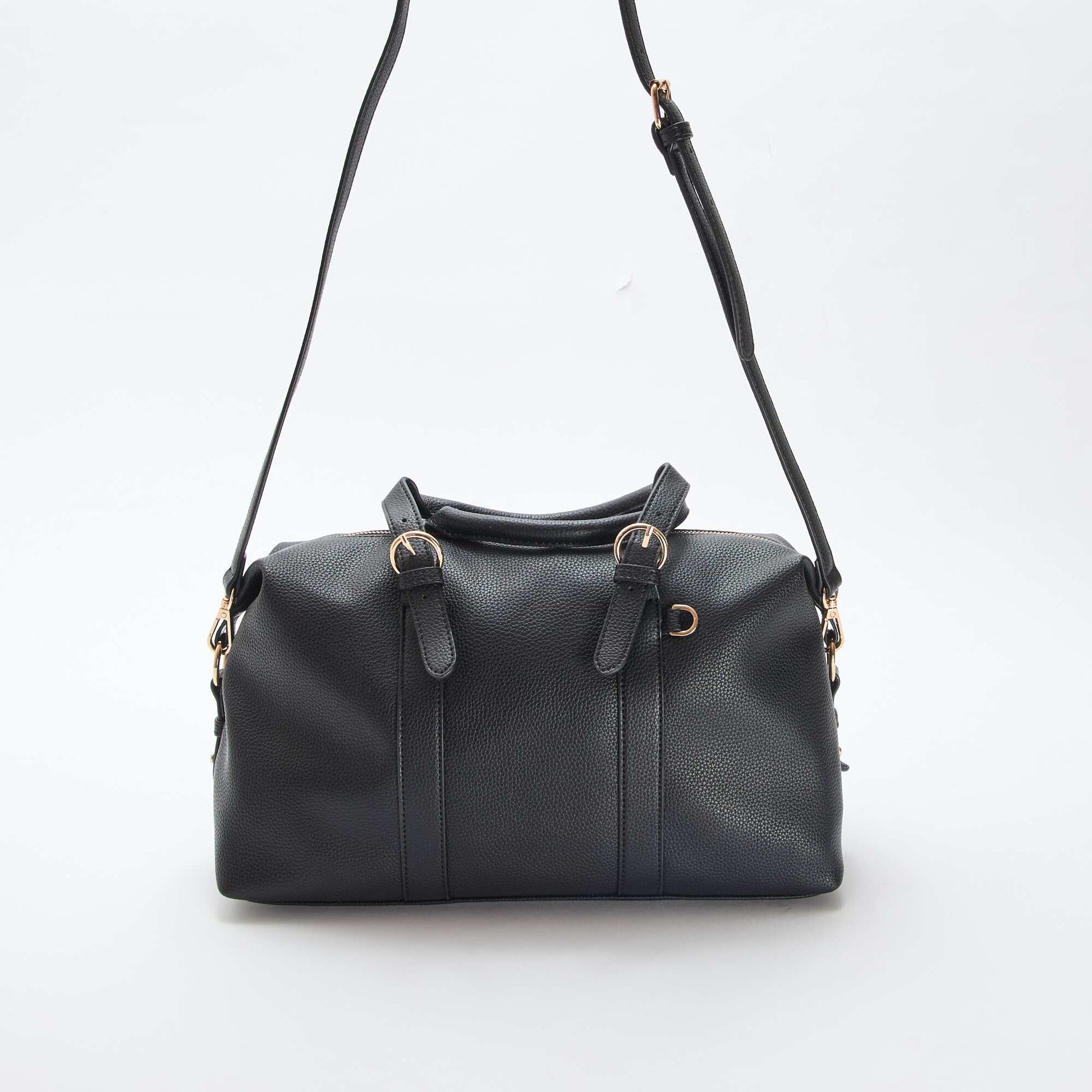 Bolso de media luna liso NEGRO