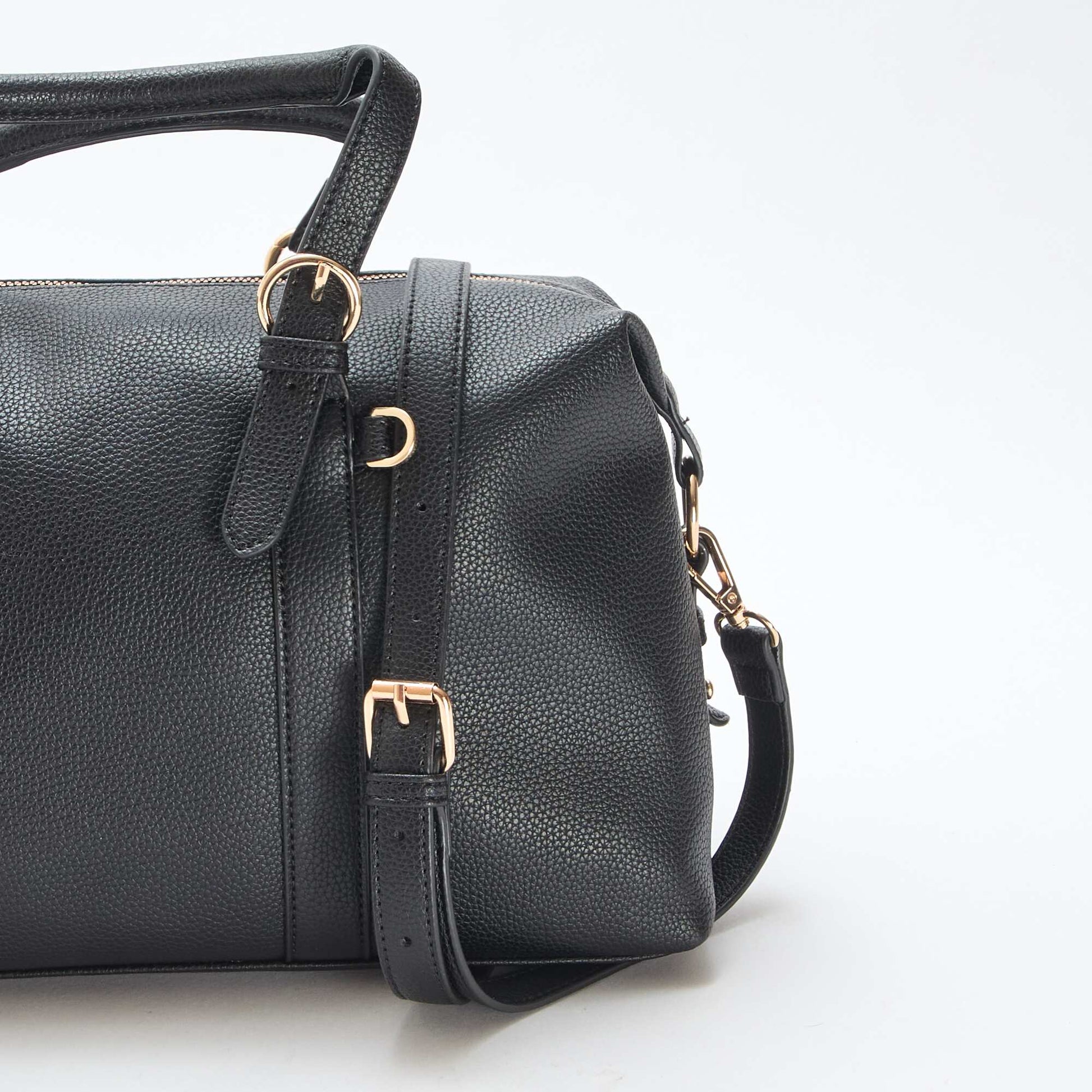 Bolso de media luna liso NEGRO