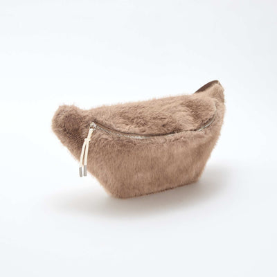 Riñonera grande de imitación de piel GRIS