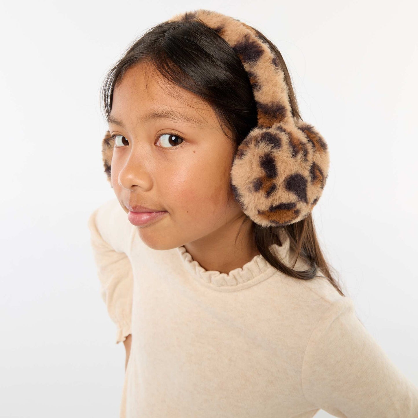Orejeras con estampado de leopardo MARRON