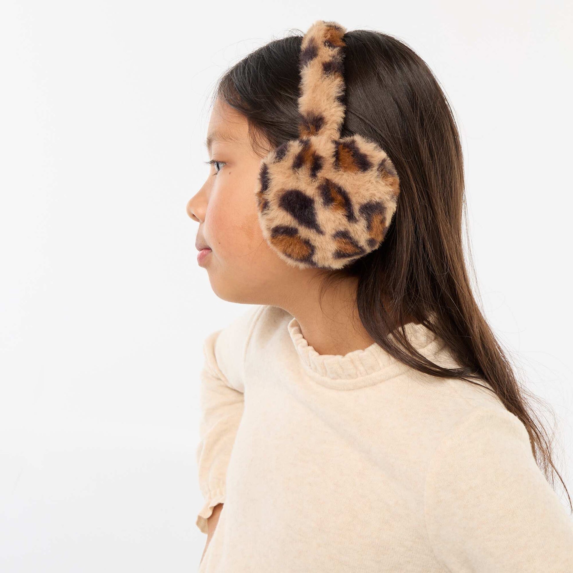 Orejeras con estampado de leopardo MARRON