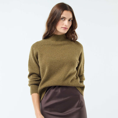 Sweater de punto con cuello alto KAKI