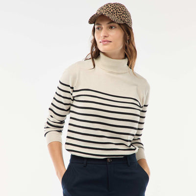 Sweater de cuello alto liso BEIGE