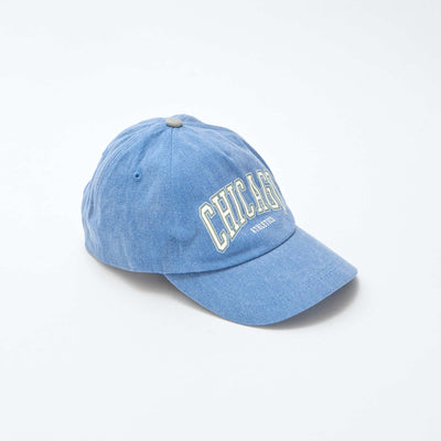 Gorra de denim con inscripción AZUL