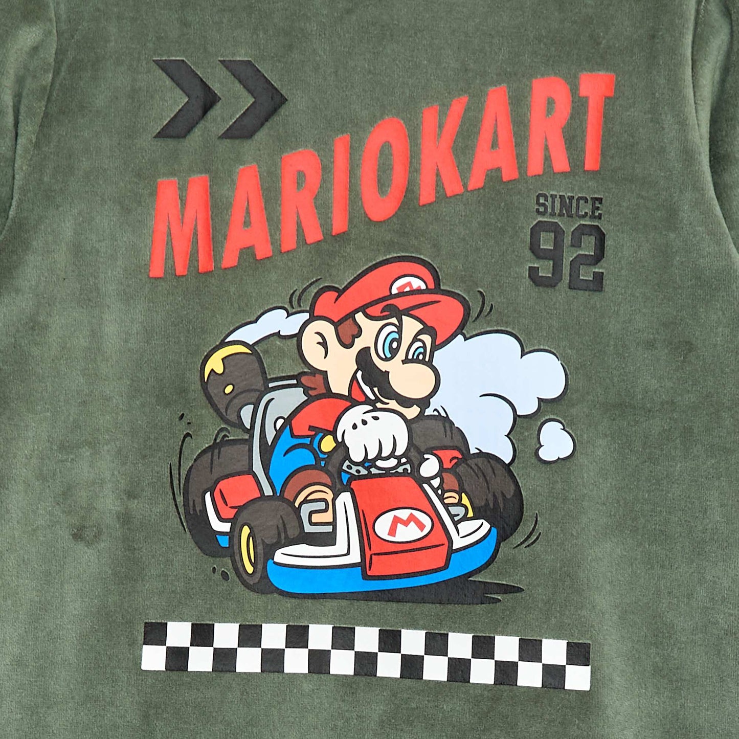 Pijama largo de terciopelo 'Mario Kart' camiseta + pantalón - 2 piezas VERDE