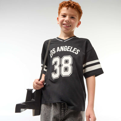 Camiseta estilo baseball NEGRO