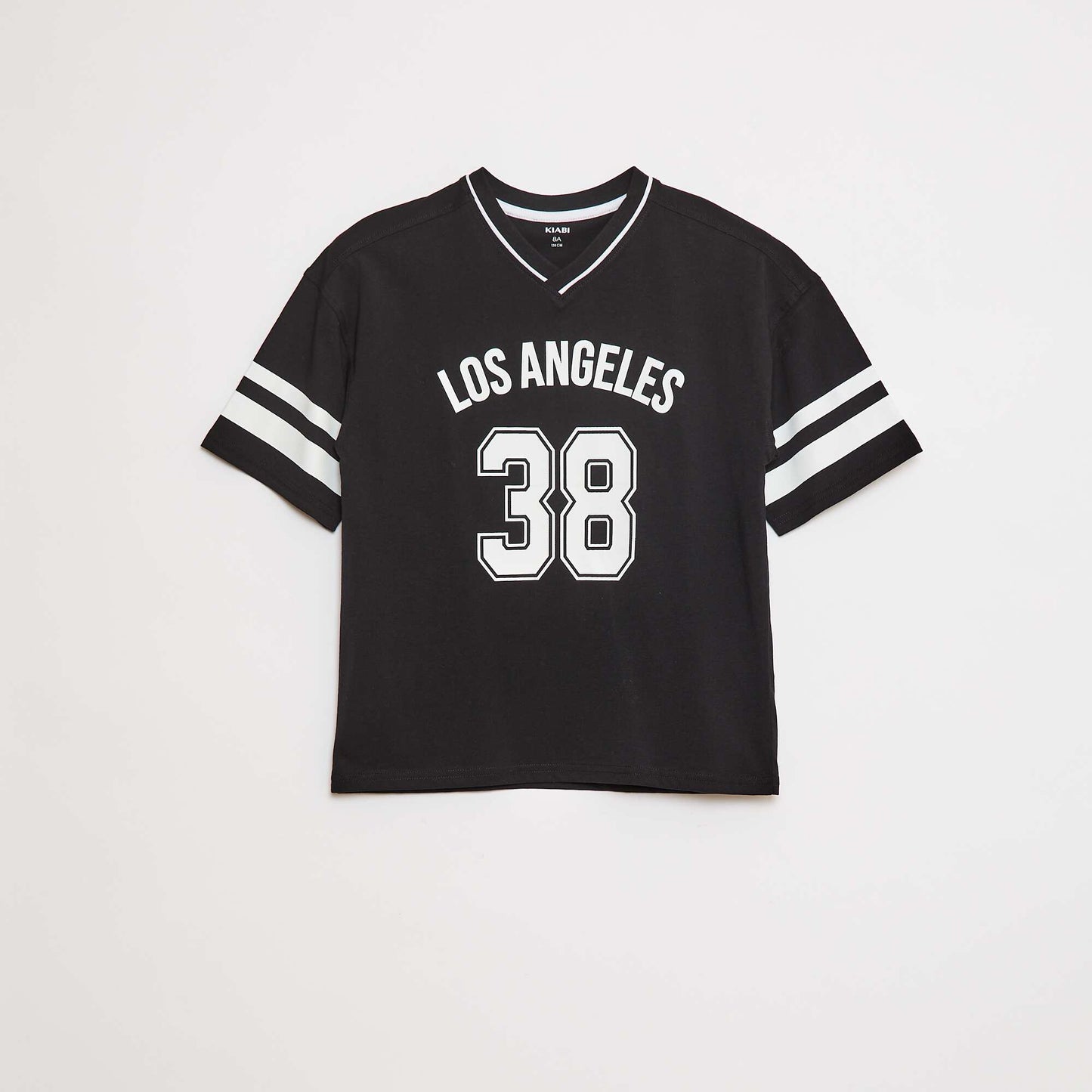 Camiseta estilo baseball NEGRO