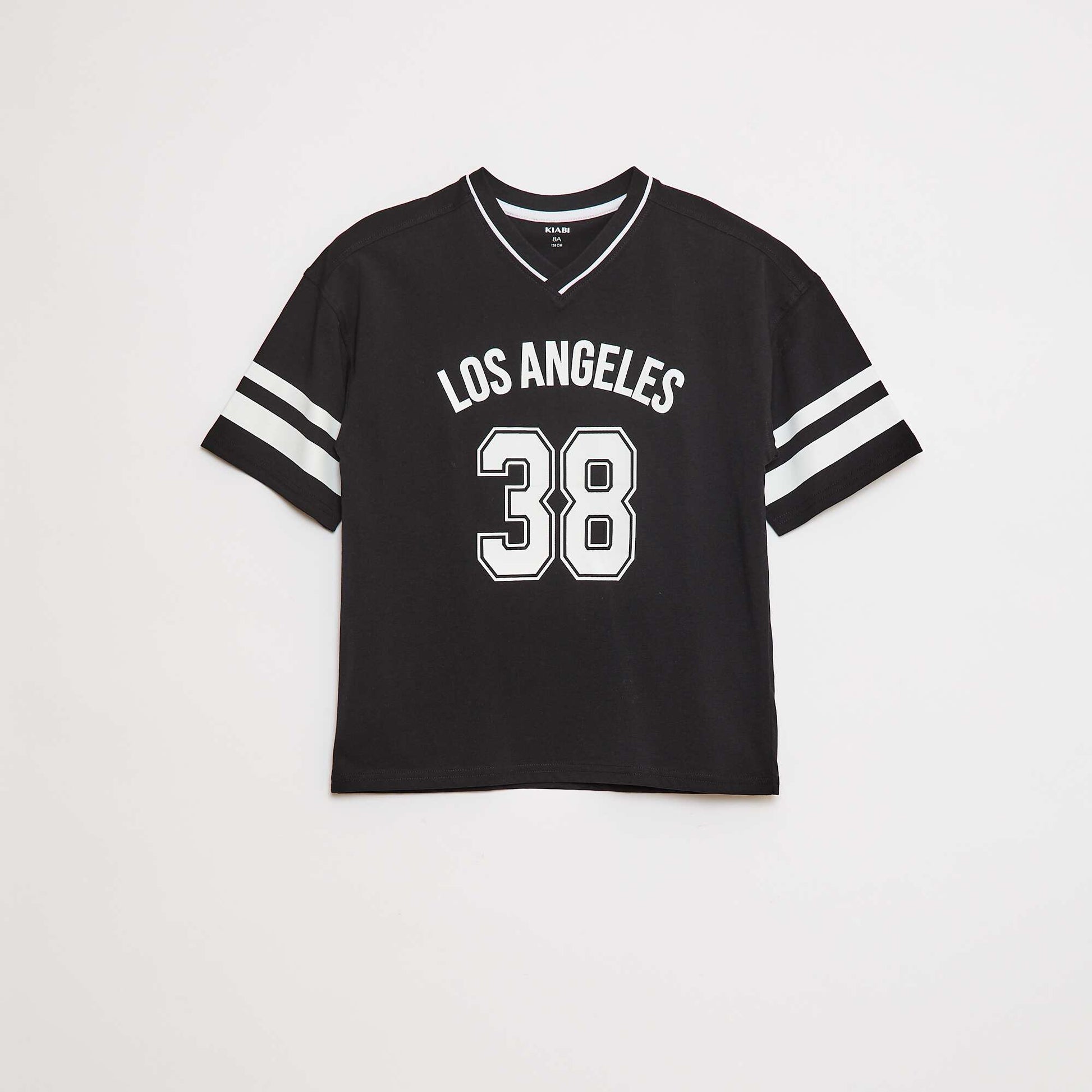 Camiseta estilo baseball NEGRO