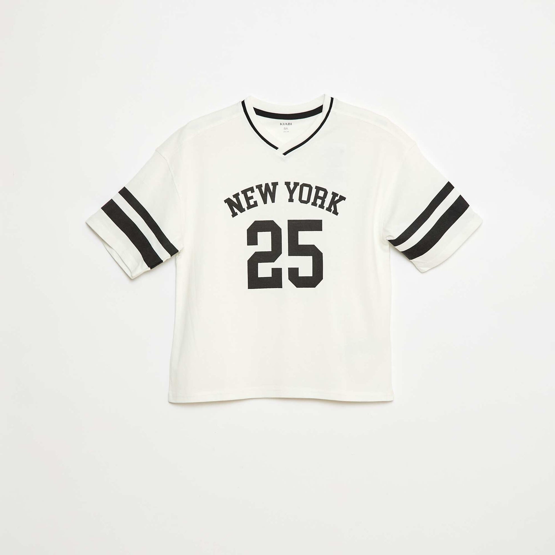 Camiseta estilo baseball BLANCO