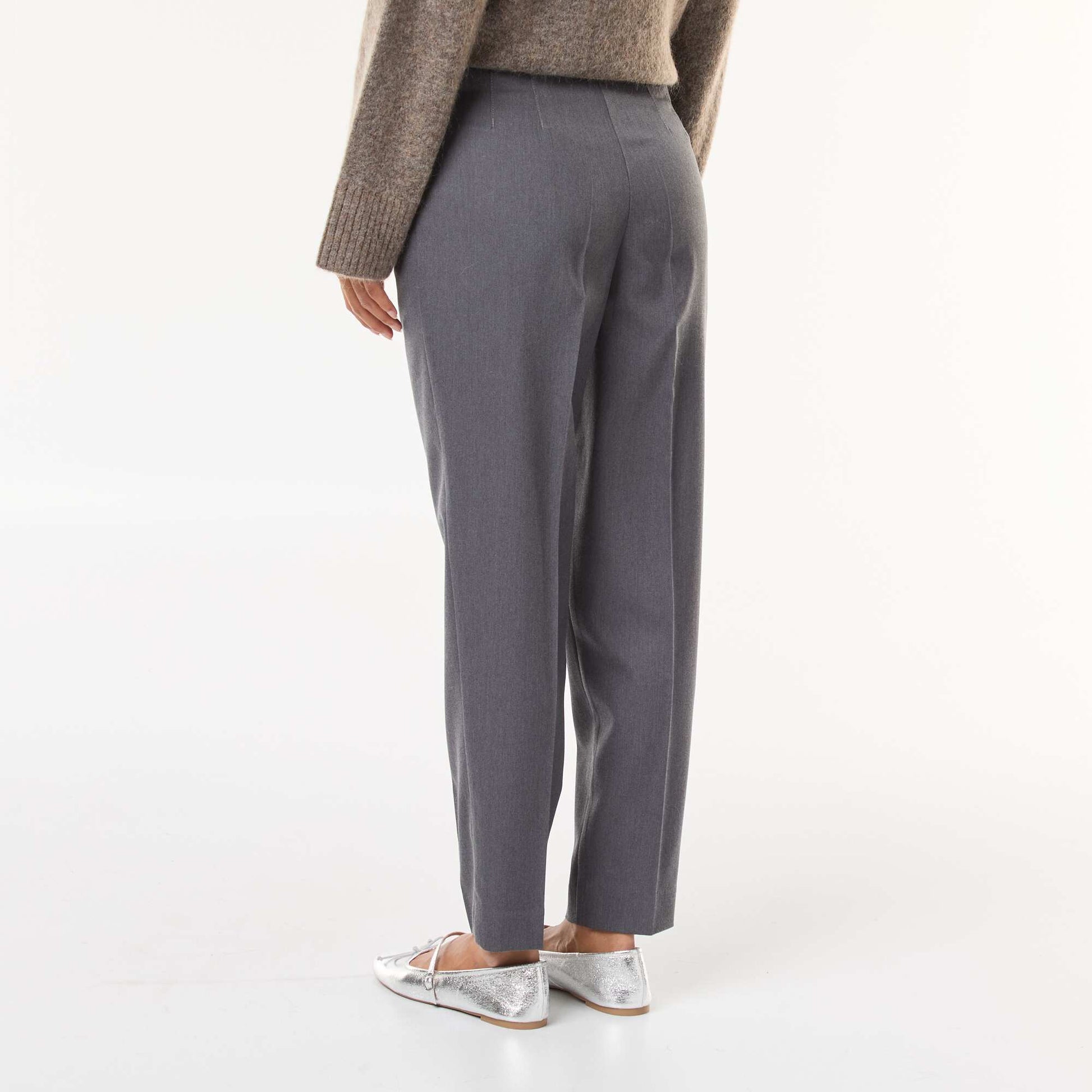 Pantalón recto de tiro alto GRIS