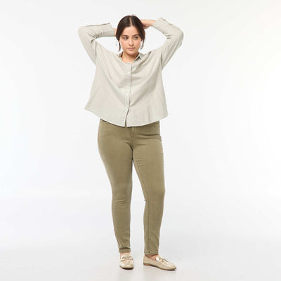 Pantalón skinny de tiro alto VERDE