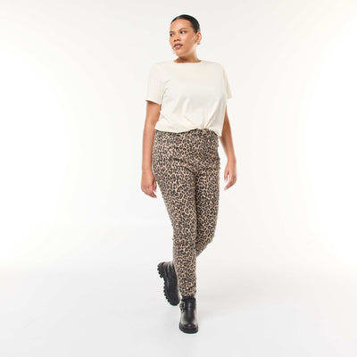 Pantalón skinny de tiro alto BEIGE