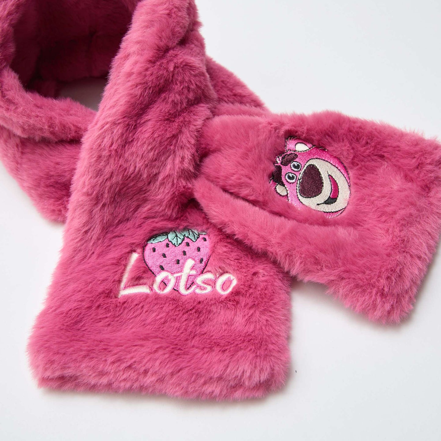 Bufanda de punto peluche 'Lotso' 'Toy Story' ROSA