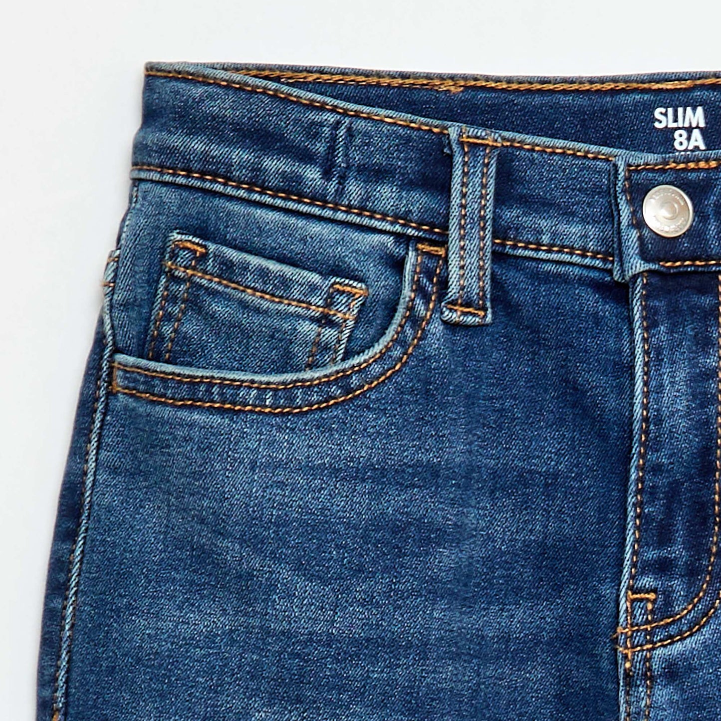 Pantalón jean elástico corte slim de algodón AZUL
