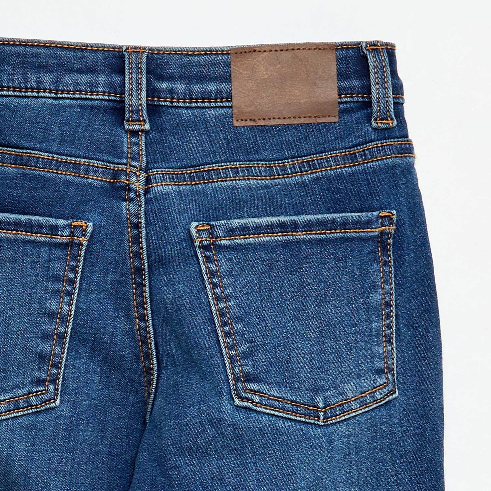 Pantalón jean elástico corte slim de algodón AZUL