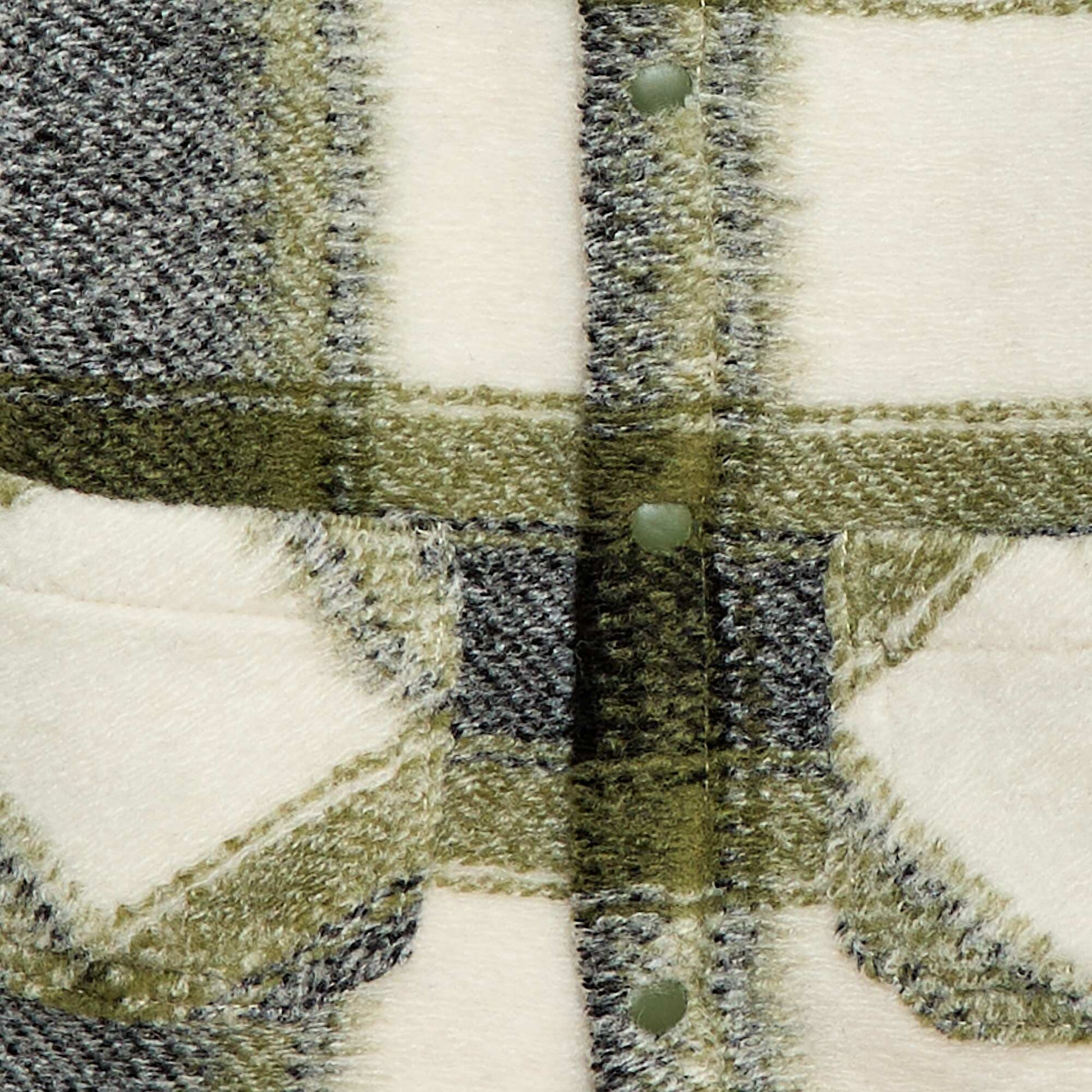 Sobrecamisa de cuadros con efecto lana VERDE