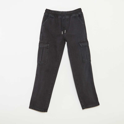 Pantalón multibolsillos elástico GRIS