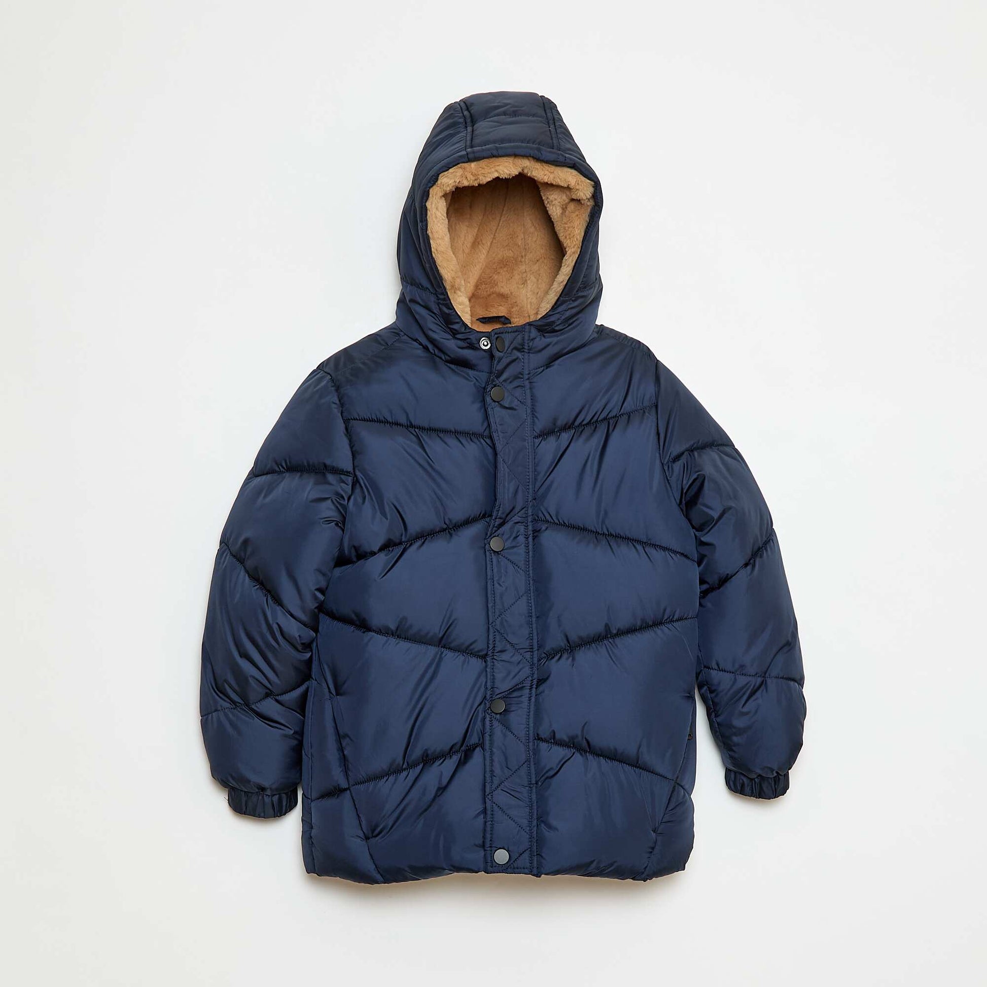 Campera acolchada impermeable con capucha AZUL