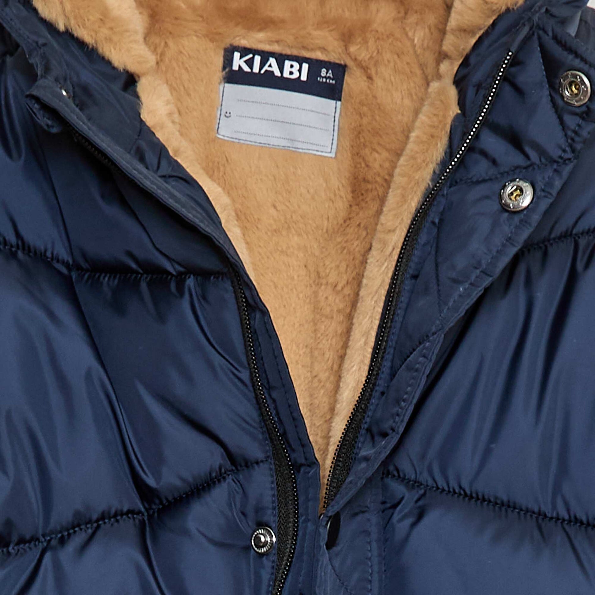 Campera acolchada impermeable con capucha AZUL