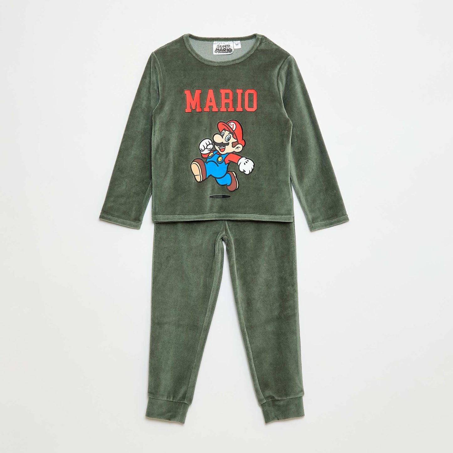 Conjunto de pijama 'Mario' de terciopelo VERDE