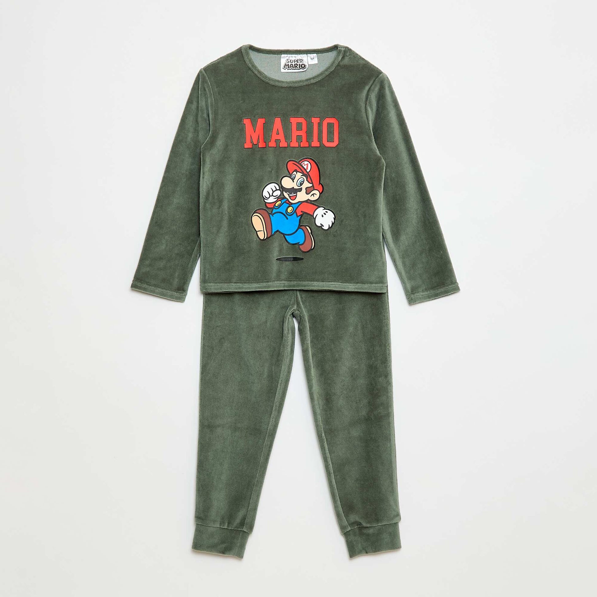 Conjunto de pijama 'Mario' de terciopelo VERDE