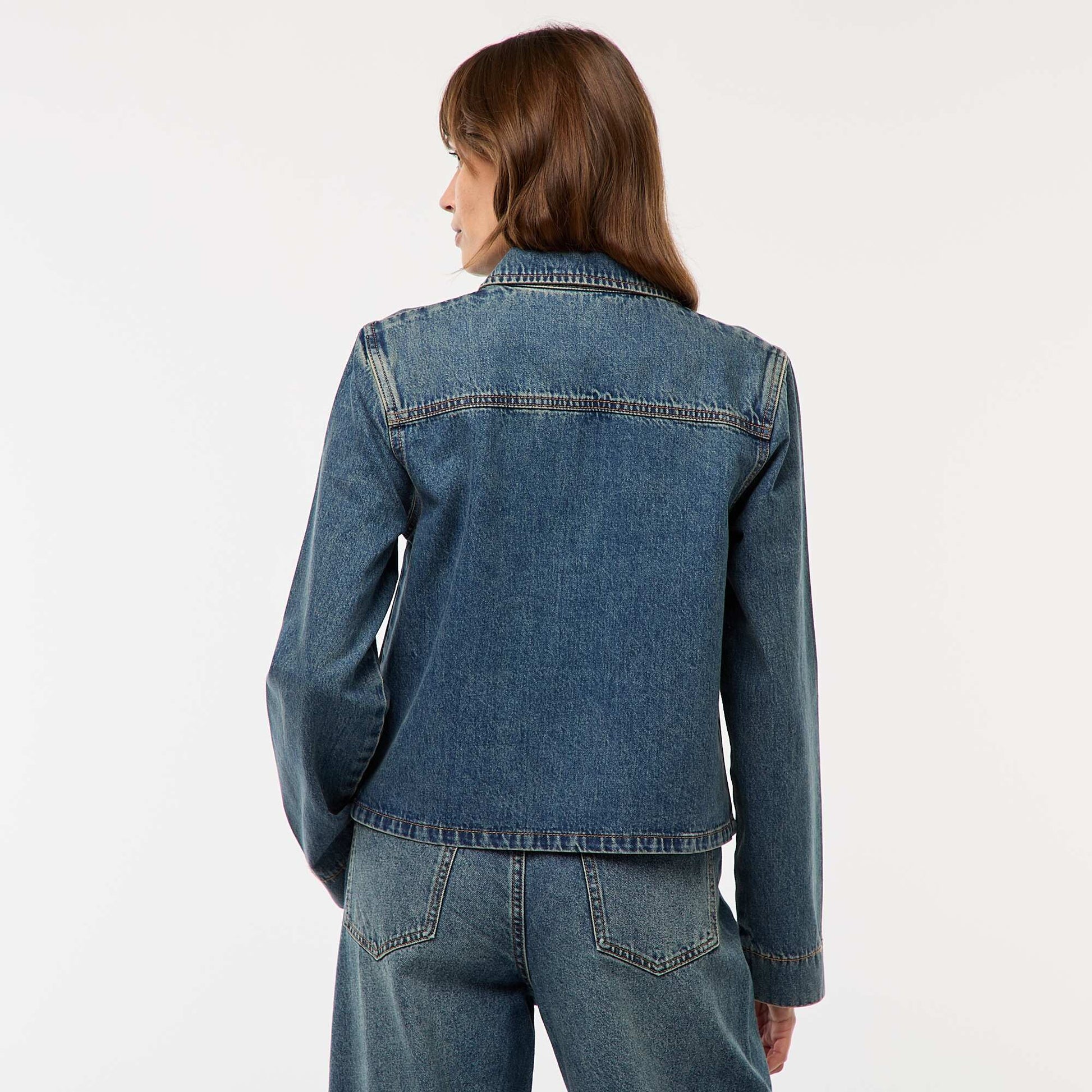 Blusa recta de jean AZUL