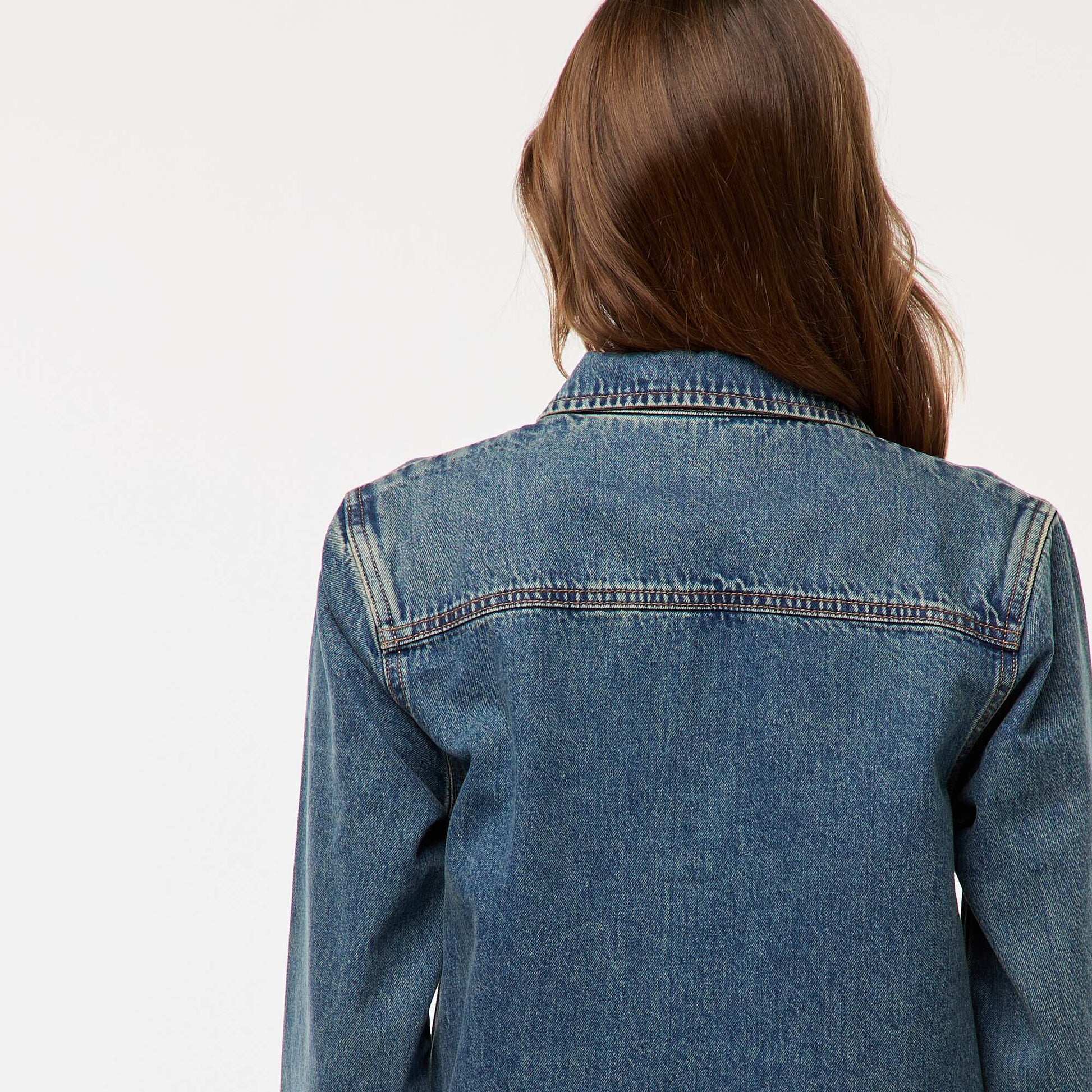 Blusa recta de jean AZUL